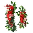 thumbnail image 1 of Ikeay 2-Pack Wedding Arch Flowers Artificial, Diy Bridal Backdrop Decor for Garden Party Archway, Home Fence Decoration (2 Strips) Red, 1 of 9