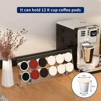 Ikeay 36-Capacity Coffee Pod Storage Drawer Sliding Organizer for K-Cups Under Cabinet Mount Acrylic Material One-Handed Operation Kitchen Or Office