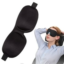 Ikeay 3D Contoured Sleep Mask for Men Women, Blackout Blindfold Light Blocking Adjustable Strap for Travel Nap Meditation, 1 Mask Black