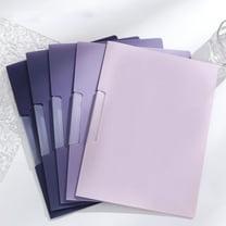 Ikeay A4 Rotating Clamp File Sleeves 5-Pack, Letter Size Document Organizer, Purple Paper Holder for School Office Home, Holds 30 Sheets, Tear-Proof Pp Storage Folder