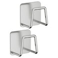 thumbnail image 1 of Ikeay Adhesive Sponge Holder for Kitchen Strong Stainless Steel Dish Sponge Holder Quick Drying Sink Sponge Holder for Kitchen Sink Brush Pot Lid Bathroom,Hook Up,Hooks,Clearance Sale, 1 of 5
