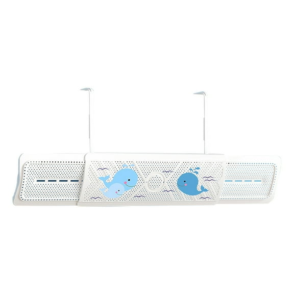 Ikeay Adjustable Air Conditioner Deflector, 3 in 1 Wind Shield, No Drill Install Ac Baffle for 60-94 Cm Wall Units, Baby & Pets Safe White