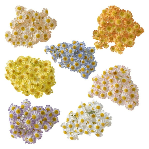 Ikeay Artificial Daisy Flowers Bouquet Faux Silk Tiny Daisies for Home Garden Vase Decor Wedding Photography Props Gift 1-Pack