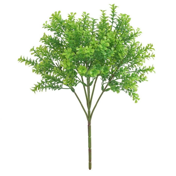 Ikeay Artificial Greenery Stems, 6-Leaf Clover Faux Plant for Wedding Centerpiece, Farmhouse Home Table Decor, Plastic Realistic Green Decoration (1-Stem) Green