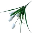 thumbnail image 1 of Ikeay Artificial Tulip Flowers Bouquet, Realistic Faux Plastic Greenery Stems for Home Decor, Wedding, Wreath, Centerpiece, Multicolor, 1 Bunch White, 1 of 4