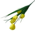 thumbnail image 1 of Ikeay Artificial Tulip Flowers Bouquet, Realistic Faux Plastic Greenery Stems for Home Decor, Wedding, Wreath, Centerpiece, Multicolor, 1 Bunch Yellow, 1 of 4