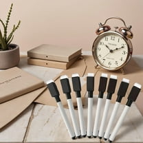 Ikeay Black Whiteboard Markers with Eraser Cap, Low-Odor Dry Erase Pens for Glass Board Classroom Office Use, 5Mm Tip, 8-Pack Black