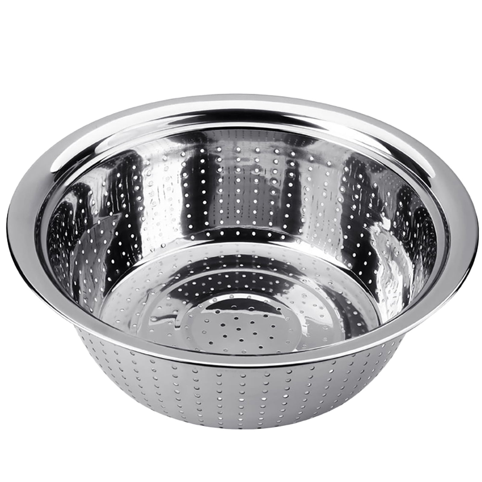 Ikeay Drain Basin, Stainless Steel Rice Washing Bowl Versatile Colander and Kitchen Strainer with Side Drainers for Rice Vegetables Fruit, Strainers