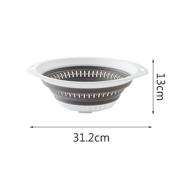 Ikeay Drain Storage Basket, Collapsible Colander Strainer with Plastic Handles Foldable Storage Basket, Tableware Set