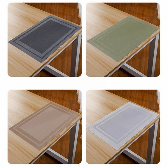 Ikeay Elegant Pvc Woven Vinyl Placemats – Stain & Heat Resistant, Washable Indoor/Outdoor Table Mats, Quick-Clean Soap & Sponge, Scratch & Spill Protection