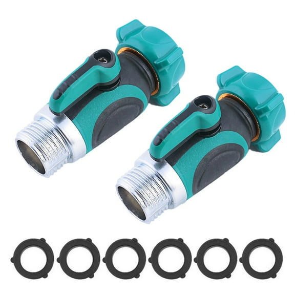 Ikeay Gardening Sprinkler Clearance,2Pcs Straight Water Valve Us Standard,Hose Spigot Friendly Faucet Extension to Outside off Shut Connect Garden Patio Garden,2 Valves, 6 Gaskets
