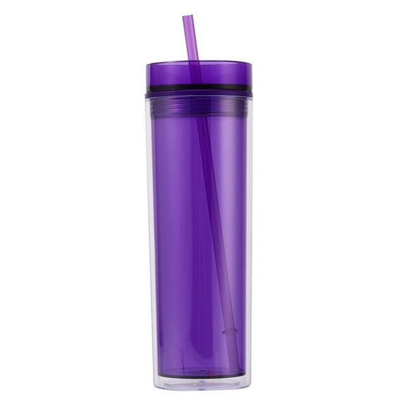 Ikeay Glass Cups Set| Tall Skinny Tumblers Acrylic 16 Ounce Tumblers, Cup, Purple