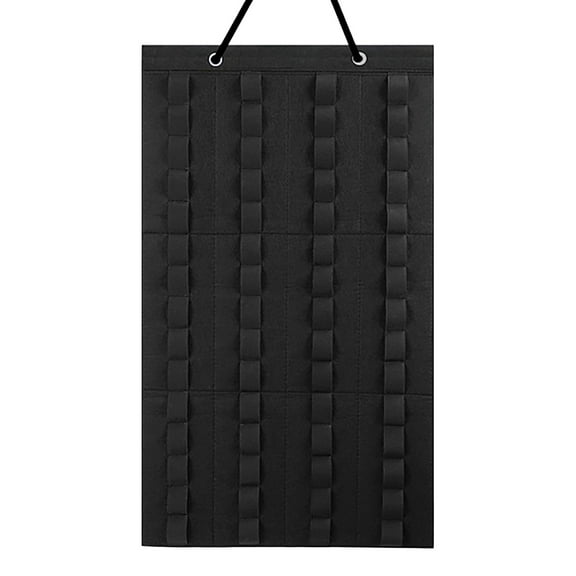 Ikeay Hanging Organizer with 4 Storage Boxes, Large Capacity Wall Mount Display Case for 60 Toy Cars, Kids Room Decor, Cloth Material, 1 Display Rack Black