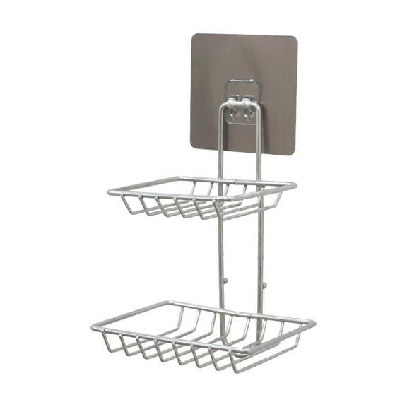 Ikeay Holder for Kitchen Utensils, Steel Soap Dishes Double Holder No Bathroom Bath Shower, Holder for Bathroom
