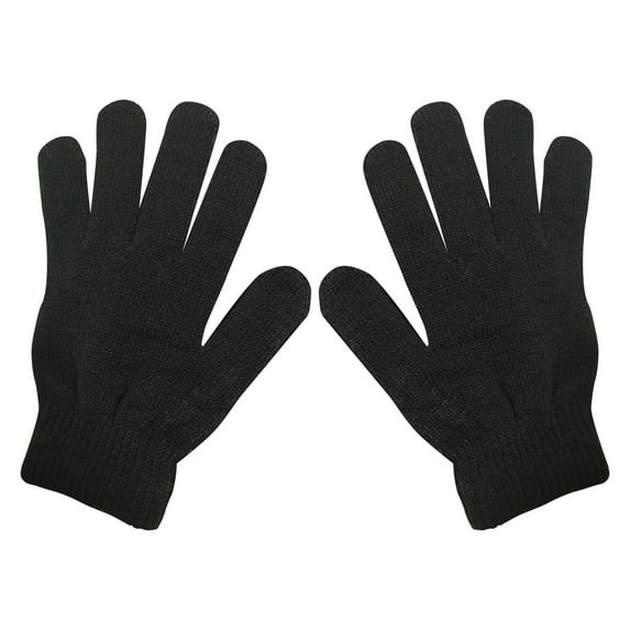 Ikeay Kids Winter Stretch Children's Boys Girl's Black Unisex Gloves 6 Pack,Hand Protection Equipment,Gloves,Clearance Sale