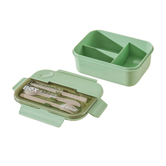 Ikeay Leakproof Lunch Box with Compartments, Portable Bento Container with Chopsticks Fork Spoon, Large Capacity Salad Meal Prep for Work Picnic Green