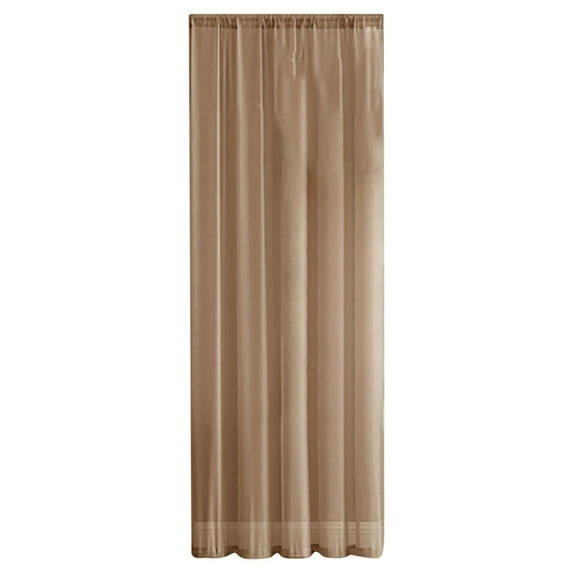 Ikeay Linen Textured Semi-Sheer Curtain Panel, 54X120 Inch Light Filtering Window Curtain for Bedroom Living Room Patio Door Brown