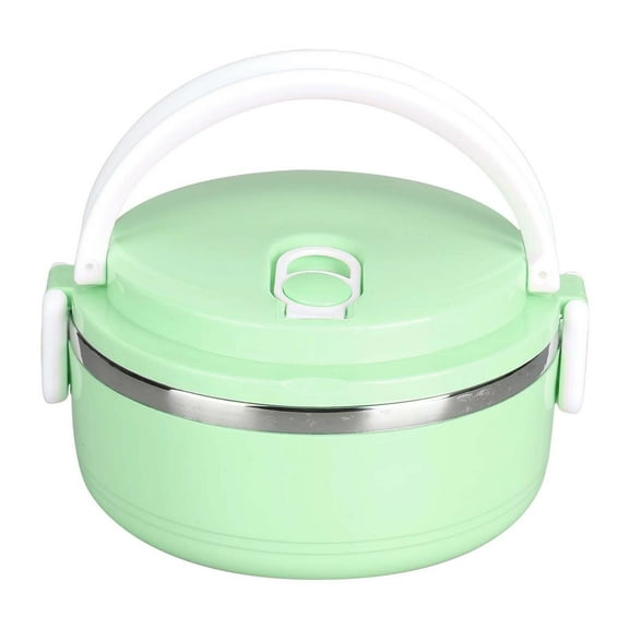 Ikeay Lunch Bag, Thermal Lunch Box Stackable Hot Food Insulated Box 304 Stainless Steel Round Lunchbox Sealed Food Containers Thermal Lunch Box Thermal Insulated Lunch Box, Bento Packet