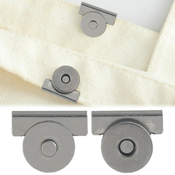 Ikeay Magnetic Snap Buttons for Purses, No-Sew Metal Clasps for Handbags & Clothing, Strong Hold Seamless Buckle Clasp Fasteners, 1 Pair Gray