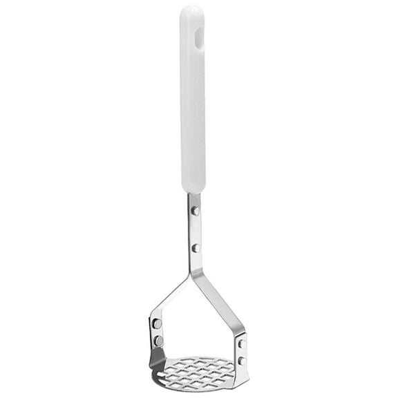 Ikeay Mini Stainless Steel Potato Masher with Ergonomic Handle, Kitchen Tool for Mashing Vegetables And Fruits, Includes 1 Food Masher for Cooking And Baking White One Size