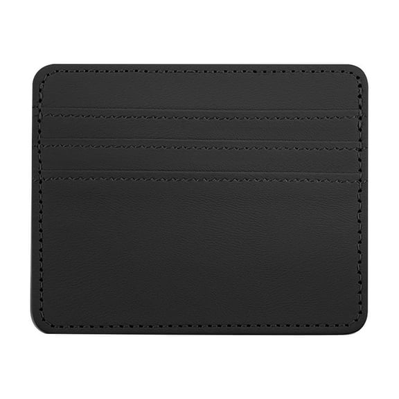 Ikeay Minimalist Wallet for Men Slim Leather Card Holder - Minimalist Front Id Wallet for Credit Cards And Business Card Storage Black