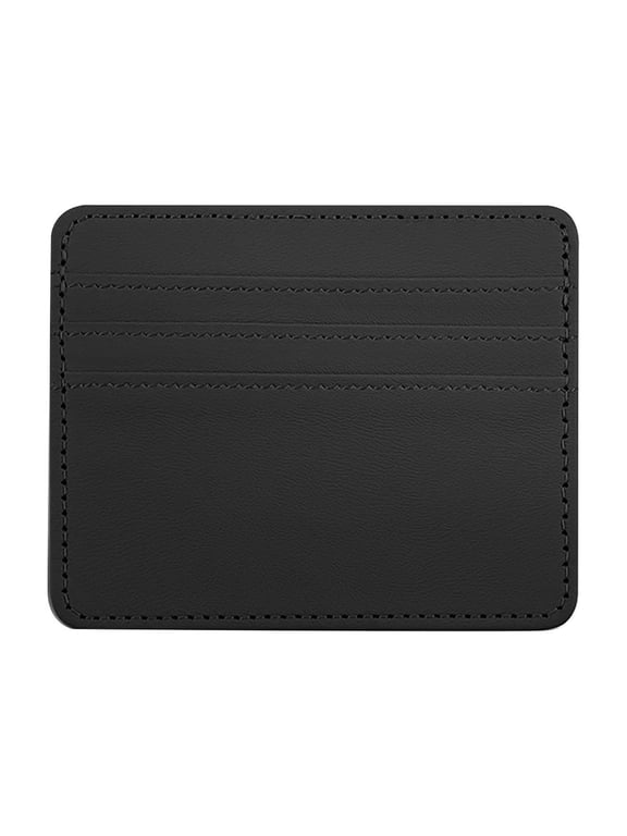 Minimalist Wallet for Men Slim Leather Card Holder - Minimalist Front Id Wallet for Credit Cards And Business Card Storage Black