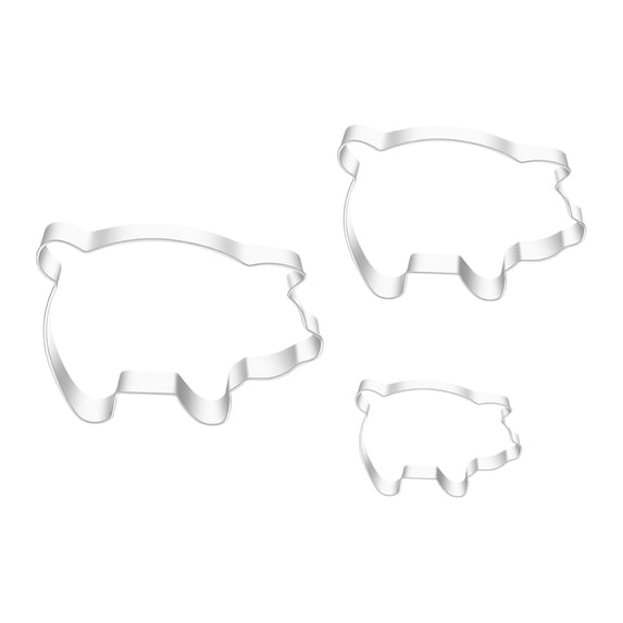 Ikeay Molds for Baking, Stainless Steel Pig Shaped Set Baking Diy Tool, Food Molds