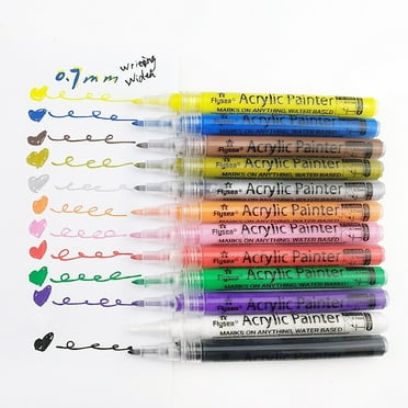 Ikeay Pen Clearance,1Pc Acrylic Odorless Pen Water-Based Paint Pen 12 Colors Acrylic Markers Writing Width 0.7M(3Ml),White,1Pc