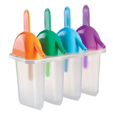 Ikeay Popsicle Mold, Ice Molds 4 Piece Set with Sipper for Added Convenience Popsicle Maker Make Juice Bars Sorbet Sherbet, Ice Cube Mold