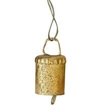 Ikeay Set of 6 Antique Style Christmas Bell Decor with Holiday Ribbons, Indoor Outdoor Hanging Ornaments for Porch, Tree, Festive Decorations