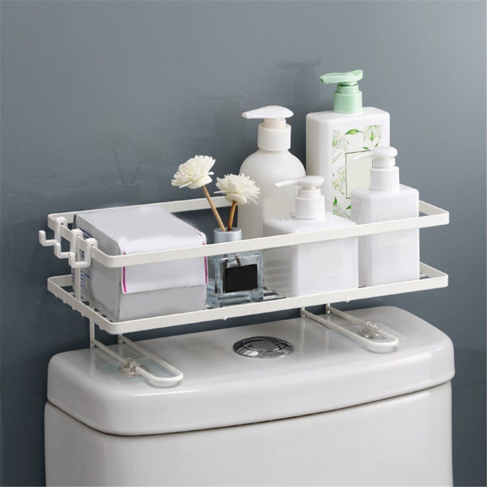 Ikeay Shelves| Bathroom Over the Toilet Storage Shelf with Hook Black ...