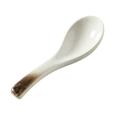 Ikeay Spoon, Ceramic Soup Spoons Japanese Retro Soup Spoons Chinese Soup Spoon Ceramic Asian Soup Spoons Rice Spoon Flatware Asian Serving Spoons Tableware Meal Partner for Tasting, Table Spoon