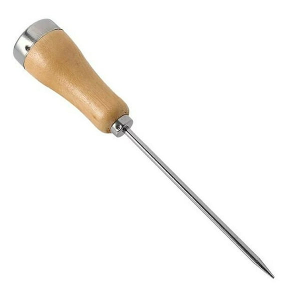 Ikeay Stainless Steel Single Fork Ice Pick, Stainless Steel Ice Pick Punch Crusher Icing Wooden Handle Kitchen Tool, Fork