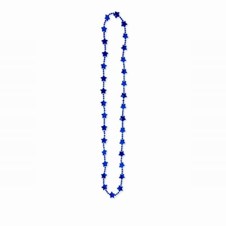 Ikeay Usa Patriotic Star Bead Necklace, Red Blue Silver Beads for 4Th of July Memorial Day Party Favors Decorations for Adults And Kids Blue