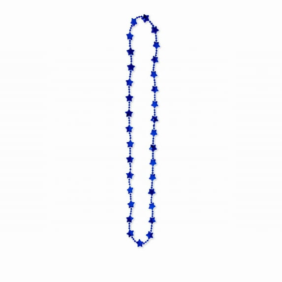 Ikeay Usa Patriotic Star Bead Necklace, Red Blue Silver Beads for 4Th of July Memorial Day Party Favors Decorations for Adults And Kids Blue