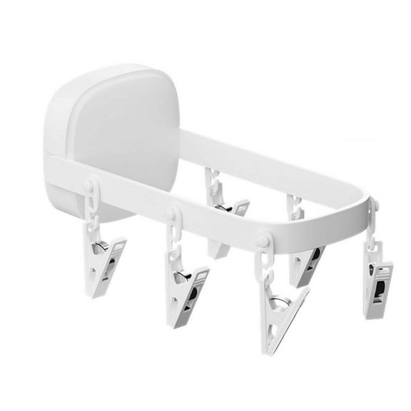 Ikeay Wall Mounted Drying Rack Laundry Drying Rack Space Saving Drying Rack with 6 Clips 90 Folding Clothes Rack,Folding Wall-Mounted Drying Rack,Hooks,Clearance Sale