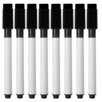Ikeay Whiteboard Markers 8-Pack with Eraser Caps, Low-Odor Dry Erase Pens for Teachers, Office Meetings & Glass Boards (Fine Tip, Assorted Colors) Black