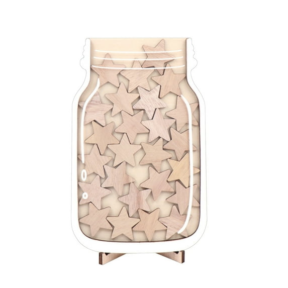 Ikeay Wooden Personalized Moon Jar Money Bank for Kids, Children's Reward Saving Box with Token, 9 Styles Gift for Boys And Girls