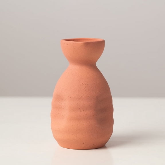 Ikebana Vase Bud Flower Arrangement Hydroponics Colorful Ceramic Decorative Vase (Orange)