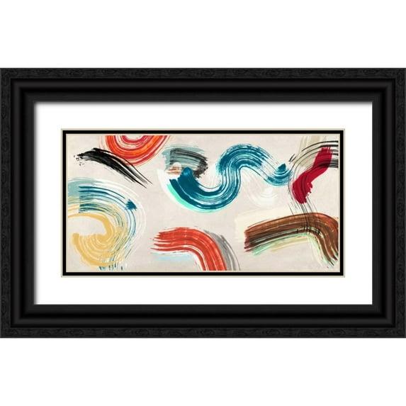 Ikeda, Haru 14x9 Black Ornate Wood Framed with Double Matting Museum Art Print Titled - Motionade I