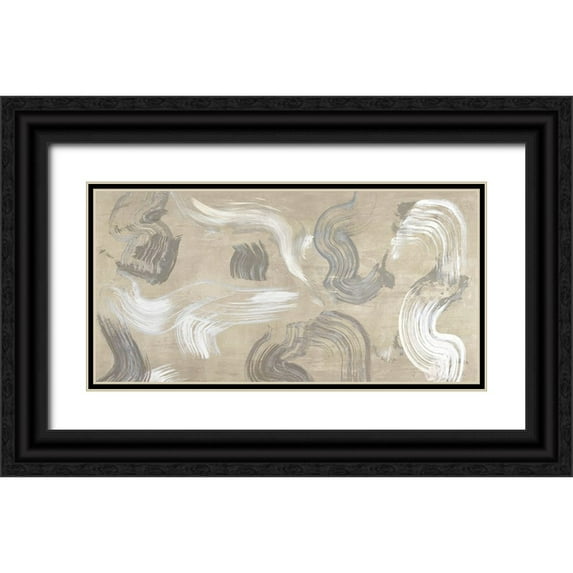 Ikeda, Haru 24x14 Black Ornate Wood Framed with Double Matting Museum Art Print Titled - Of Sand and Stone