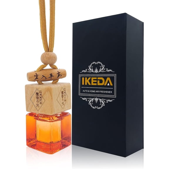 Ikeda scents Berry Bliss Car Air Freshener  8ml Hanging Diffuser, 45-Day Long Lasting Berry Fragrance, Essential Oil Odor Eliminator for Car, Home, Closet & Bathroom, Wood Lid Automotive Decor, 1 Pa