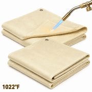Ikerall Fire Blanket 2.62 2.62 ft - 2 Pack, Fiberglass Welding Blanket, 1022 F Flame Resistant for Industrial, Grill and Camping