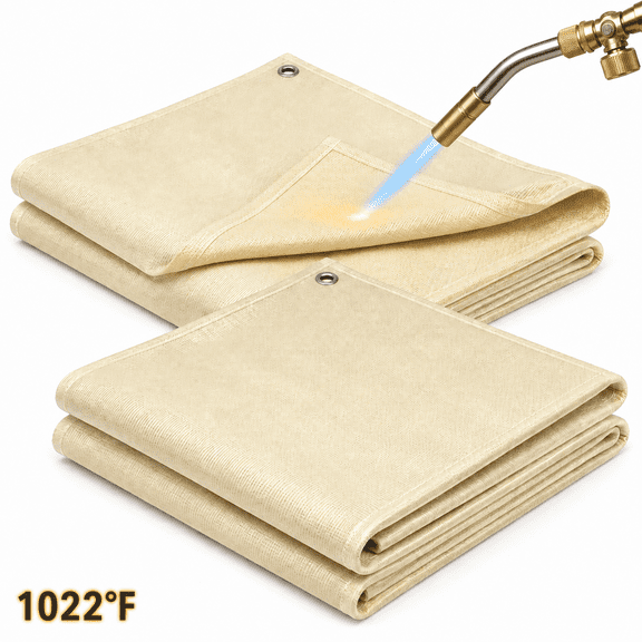 Ikerall Fire Blanket 2.622.62 ft - 2 Pack, Fiberglass Welding Blanket, 1022F Flame Resistant for Industrial, Grill and Camping