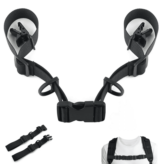 Ikerall 2 Pcs Adjustable Backpack Sternum Straps Chest Belt Hardness Strap with Anti-slip Fixed Clips and Quick Release Buckles for Camping Hiking Jogging(2 Pack/Black)