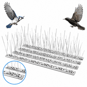 Ikerall Bird Spikes 10 Pack for Pigeons, Iron Bird Deterrent Spikes Anti Bird Repellent Spikes for Outdoor Patio Roof Ledge, 25cm x 2.8cm x 10cm per Strip, Modular Design for Flexible Application