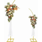 Set of 2 Metal Wedding Arch Backdrop Stand, 6.7x7.8ft Arch Backdrop Stand for Wedding, Birthday Party Ceremony Anniversary Celebration Graduation Decoration Door Arch Frame