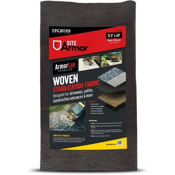 Ikes 114686 12.5 x 30 ft. Armorlay Commercial Grade Driveway Fabric