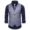 thumbnail image 1 of Ikevan Men'S Autumn Winter formal Bussiness Tuxedo Suit Waistcoat Vest Jacket Top Coat Gray XXL, 1 of 4