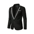 thumbnail image 1 of Ikevan Men'S England Solid Color High Quality Casual Single Breasted Suit Black XXXL, 1 of 3